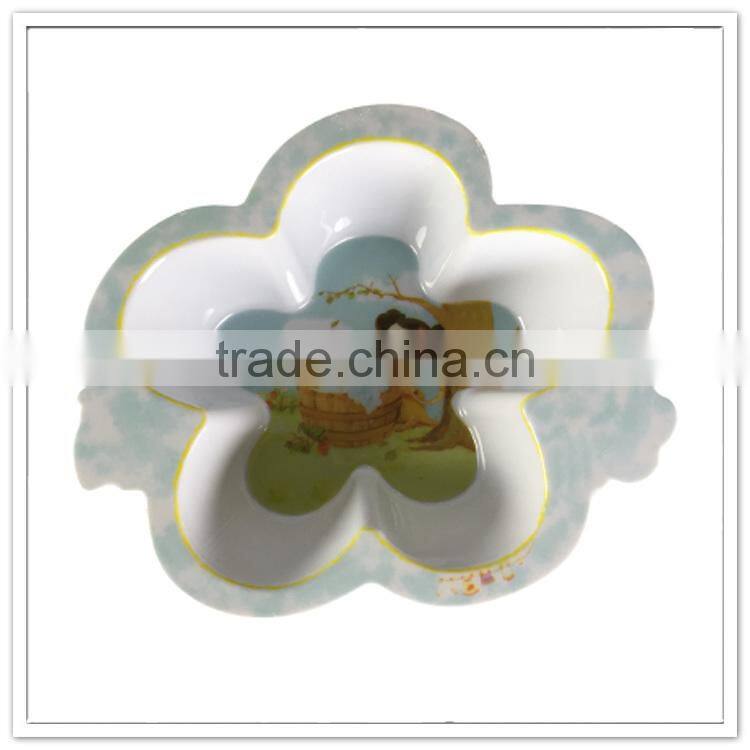 Bulk china irregular shape wholesale children bowls plastic dinnerware set