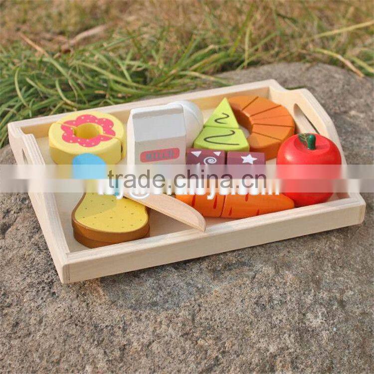 New design preschool food set toys wooden kids play food W10B184