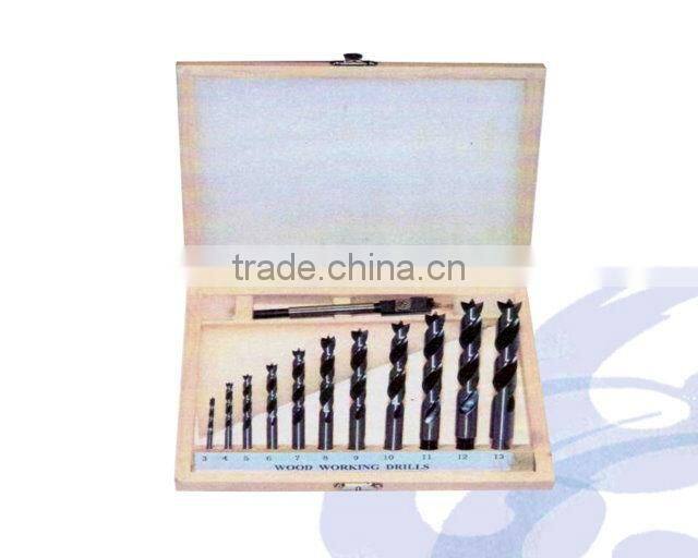 12PCS Adjustable High Speed Steel Center Wood Drill Bit Set