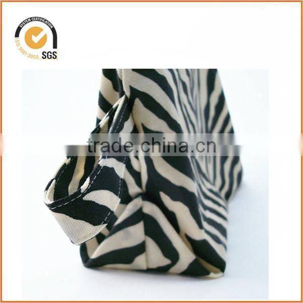 Waxed Canvas Cosmetic/Toiletry Zipper Pouch (Zebra) By Chiqun Donggaun CQ-H02003