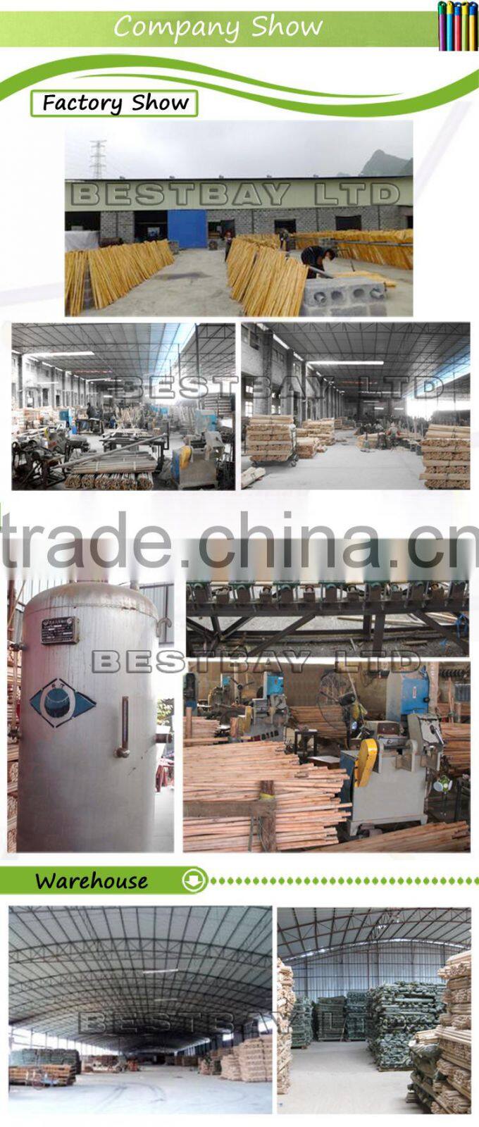 pvc coated wooden stick/plastic broom handle/