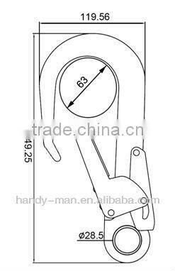 A7312 CE EN362 Forged Aluminum Double Action Safety Rebar Hook