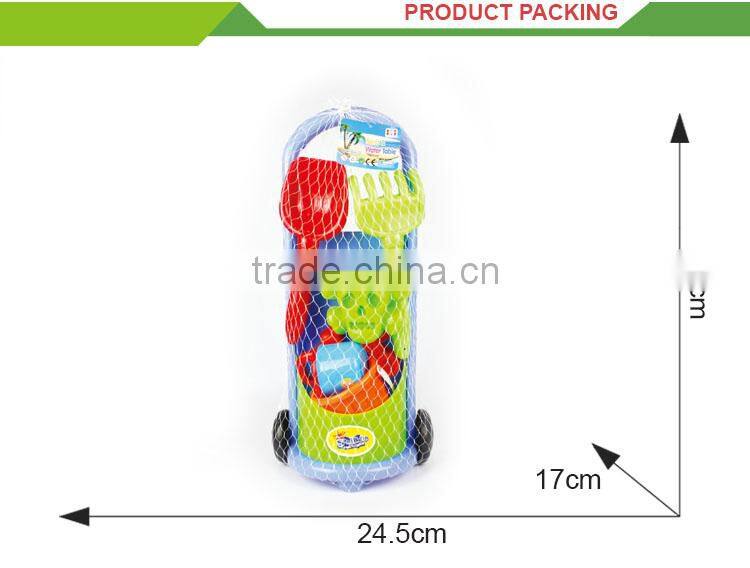 Cheap 8pcs outdoor toy sand plastic bucket beach car
