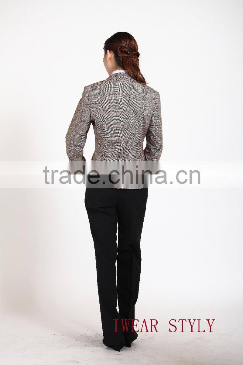 2PCS Fashion grid suits for women / Ladies suits jaket& pants