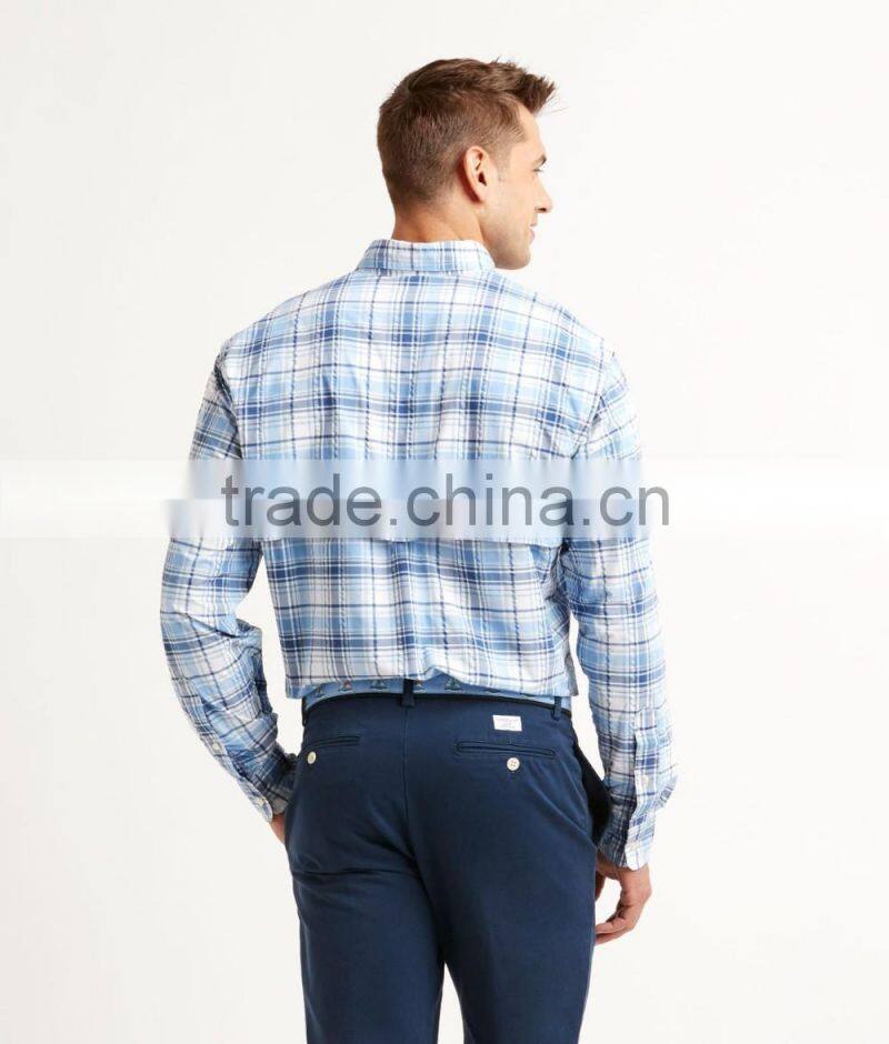 Outdoor hiking shirt UVA UVB protection fishing shirts plaid fish shirt