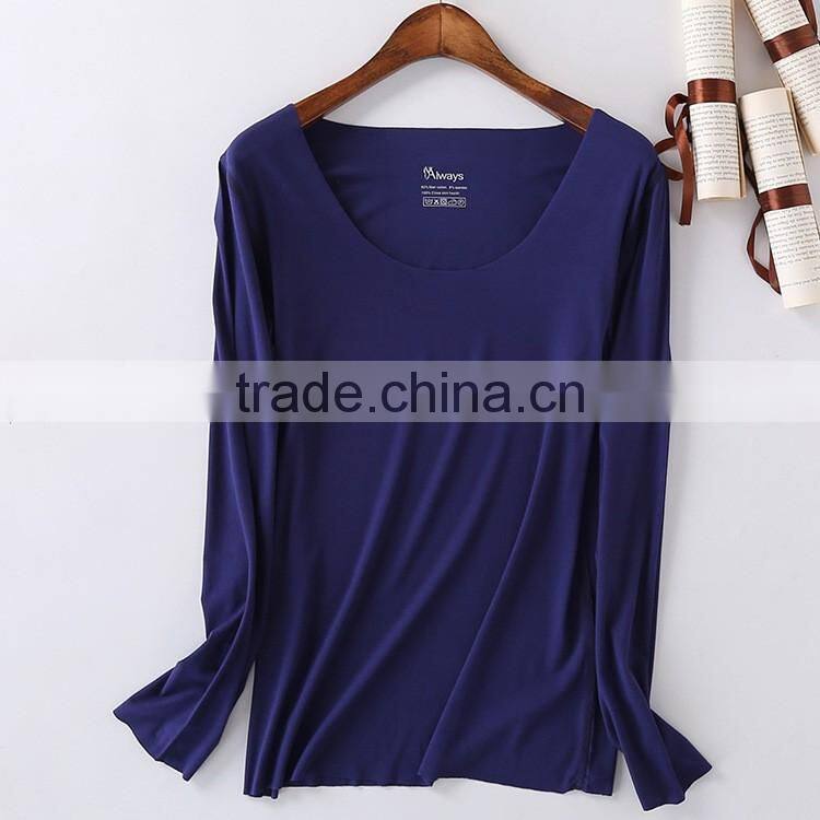 Fashion custom plain long sleeve women bulk wholesale t shirts