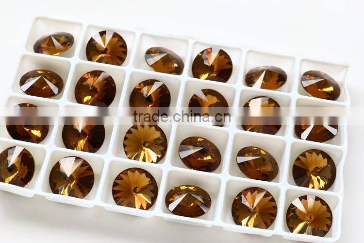 Available many sizes! point back smoked topaz crystal fancy rhinestone loose beads for jewelry making wholesale