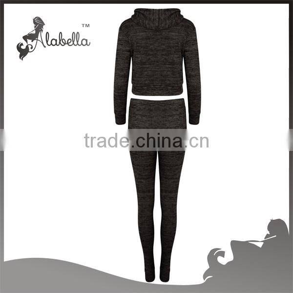 New womens cropped hooded sweater top tracksuit joggers pants lounge wear set