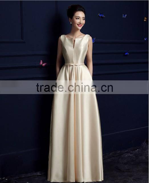 one piece designer satin long wholesale evening dress