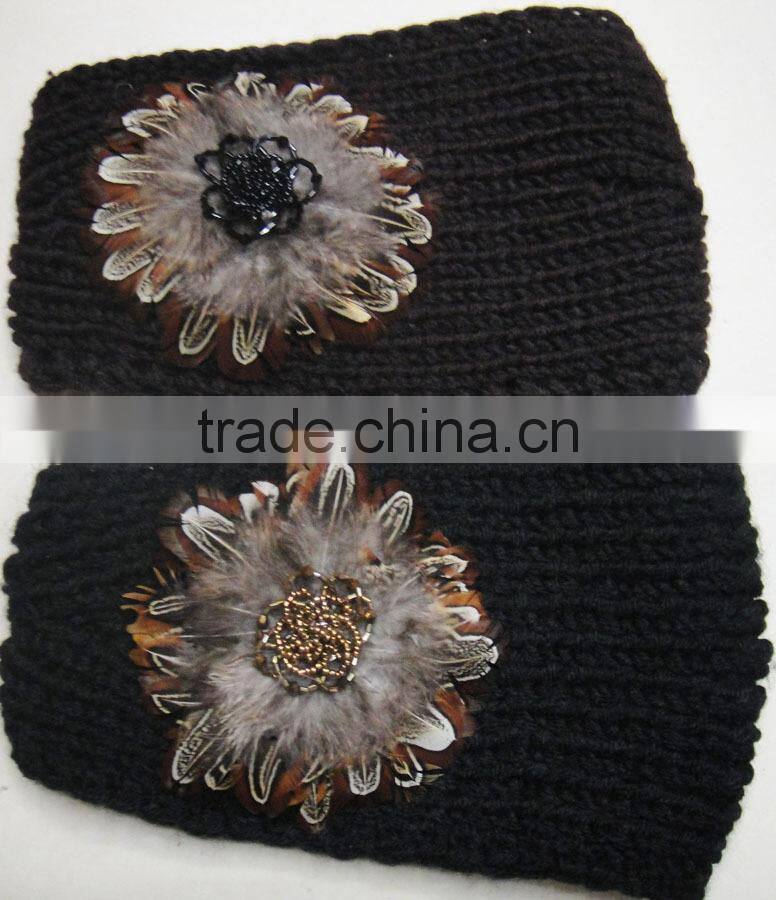 Fashion new Hot knitted acrylic designer jewelry headband for winter
