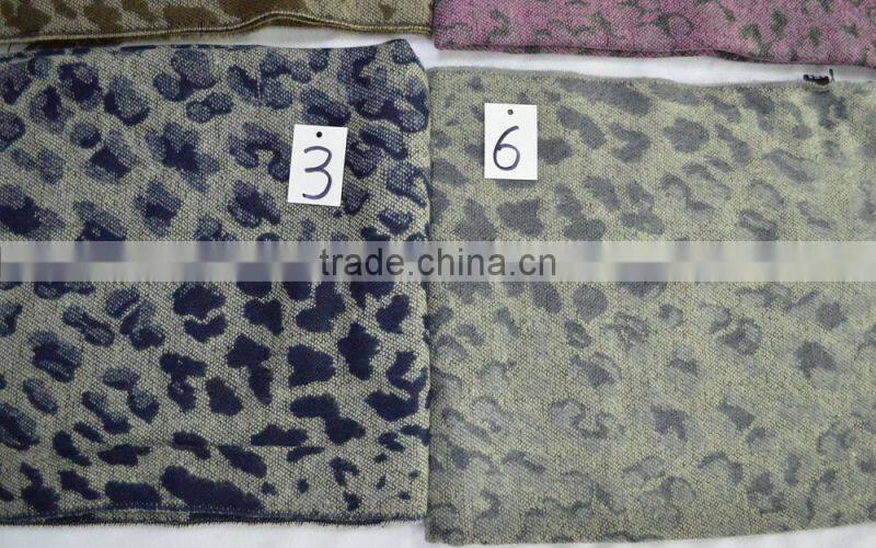 Fashion large latest jacquard wool leopard 100%viscose winter shawl