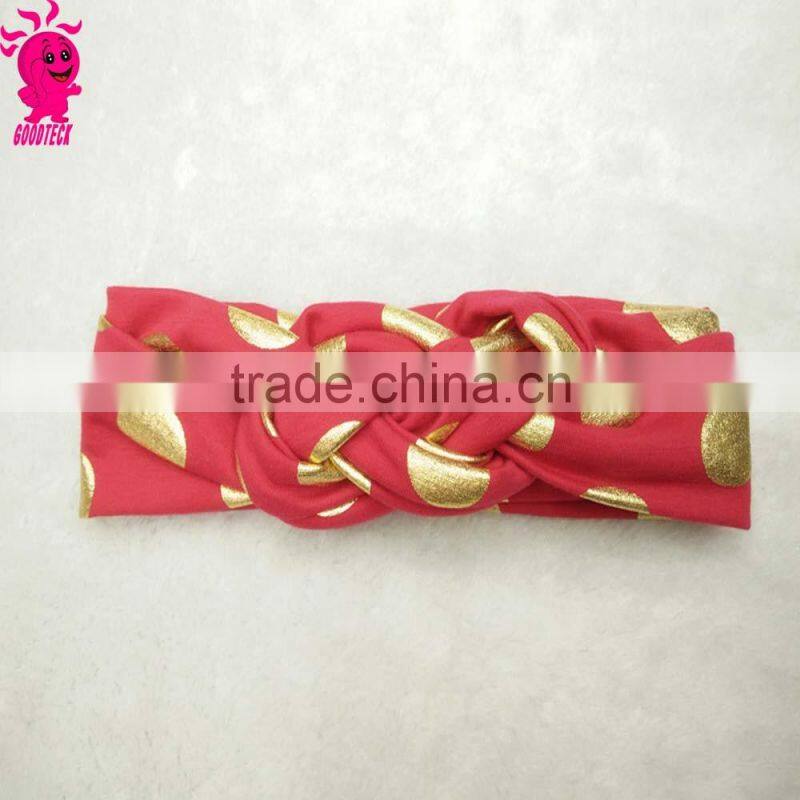 New Baby Headband Polka Dot Print knot tie headwrap Vintage Cotton Head Wrap Photo Prop stretchy Knot Girls Hair Accessories