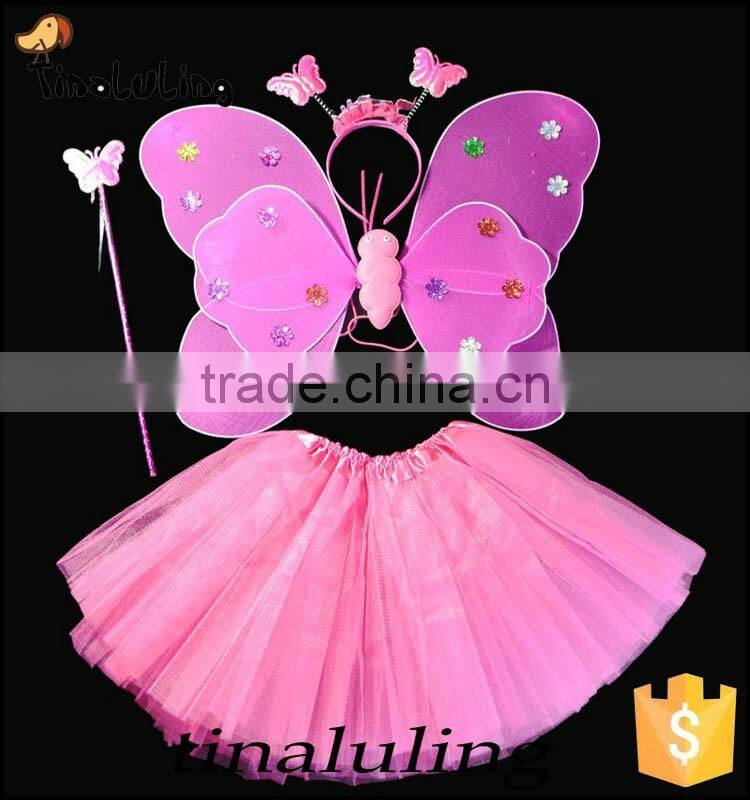 girls fancy dress angel wings with tutus party wears new products