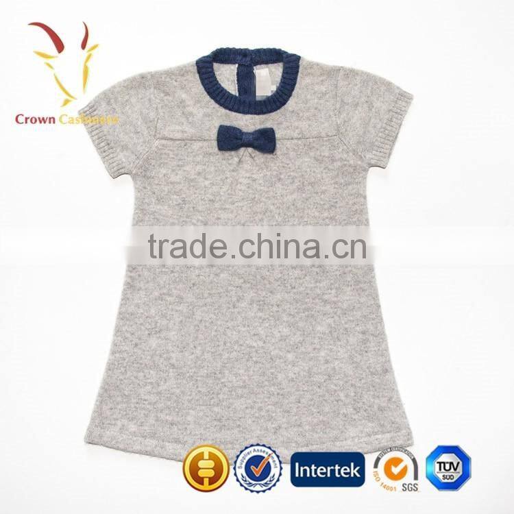 Girl Short Sleeve Cashmere Sweater Dress 2016