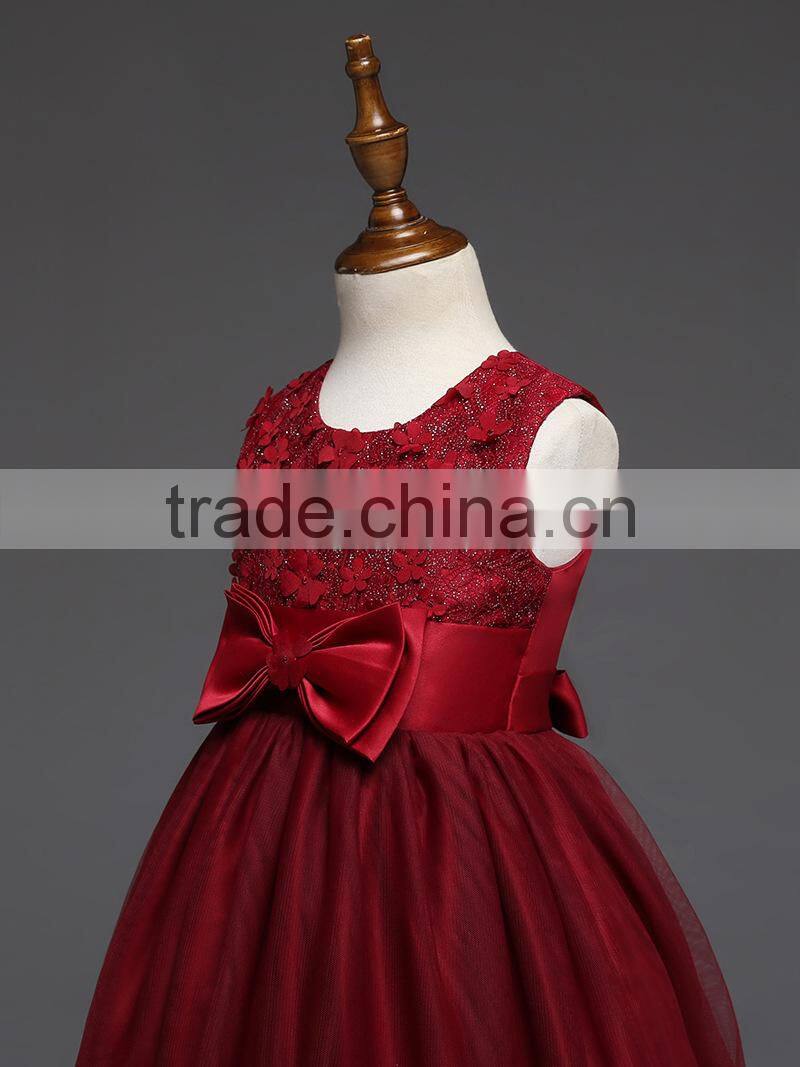 New girls party dresses summer sleeveless lace muslim wedding dress