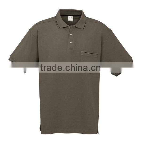 Promotional Knitted Stripe Collar Mens Polo Shirt