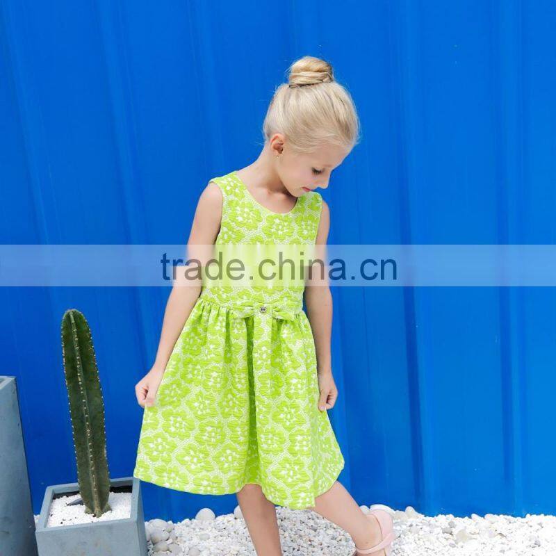 S17625A kids Pure Cotton Sleeveless Summer Casual Dress