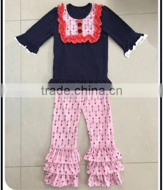 2016 wholesale spring baby clothing set girls pajamas christmas baby japamas for kids