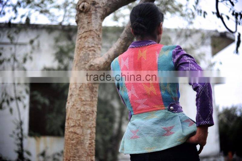 Vintage Kantha Jacket in Beautiful Color Block Patch Work