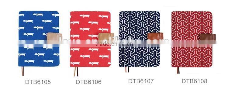 2017 A6 size cavans cover diary customizable traveling planner with clasp