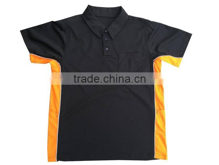 Mens cooldry work t-shirt 100% polyester safety orange polo shirt