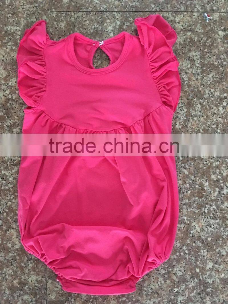 Toddler Girls Soild Color Cotton Romper Flutter Sleeve Romper Baby Bulk Boutique Baby Girl Rompers Wholesale 2016