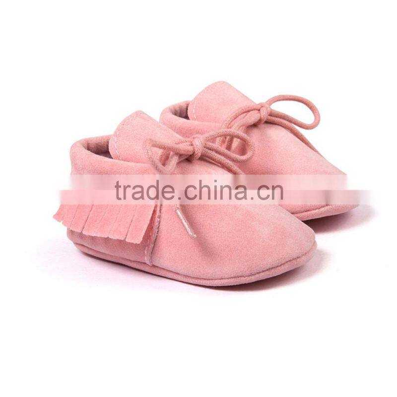 Fringed baby moccains with strings, string baby moccains