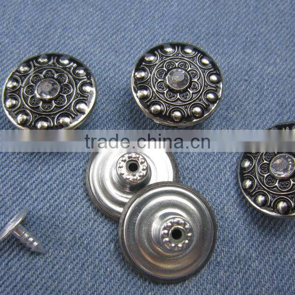 Metal Rhinestone Designed Buttons For Jeans Wear