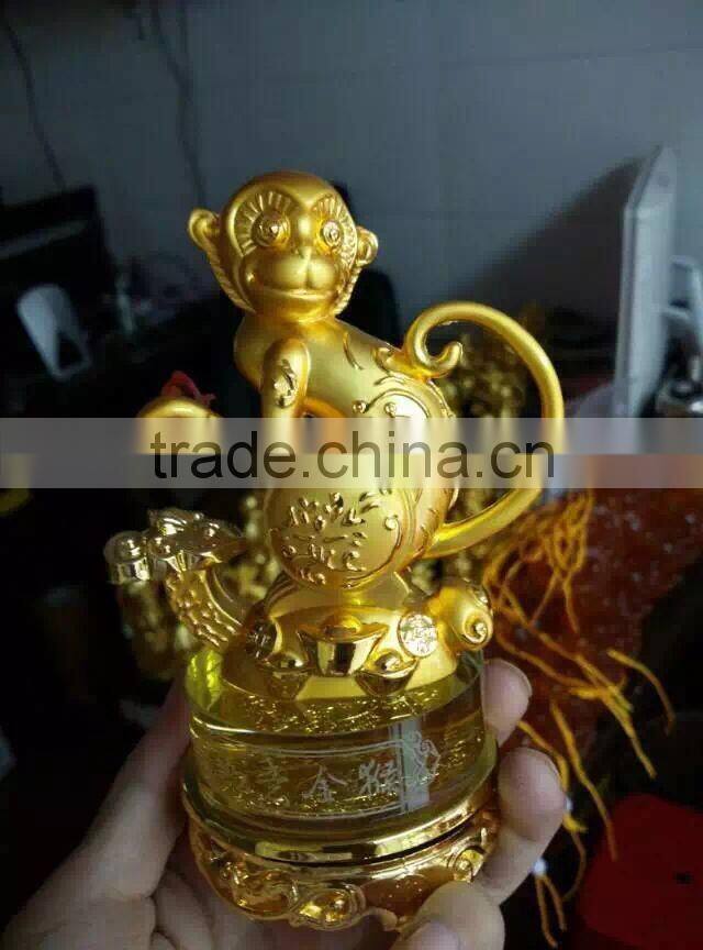 NEW Style High Quality Beautiful Gold plated Monkey With Crystal Base For business gift