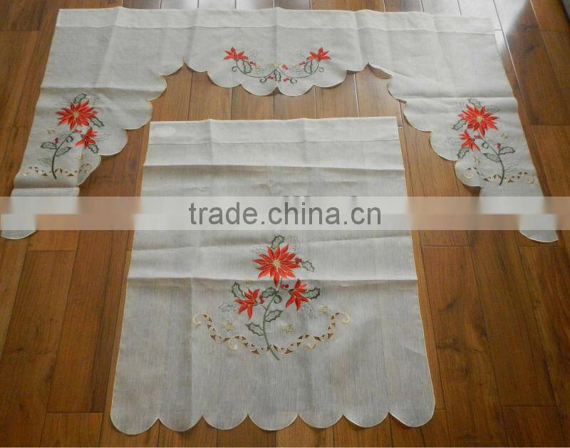 Christmas Fabric Colorful Kitchen Curtain