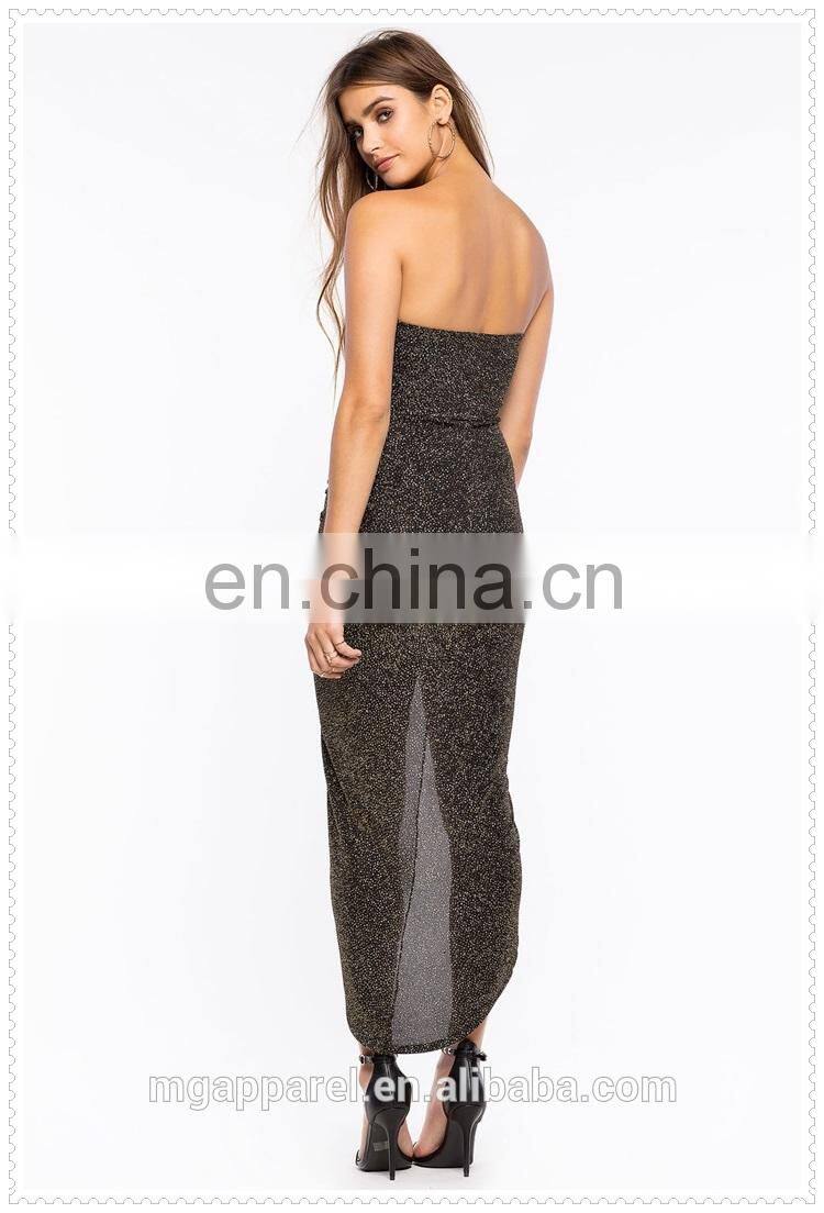 fashion party strapless hem shine bright sex girl sparkle dress low price OEM service