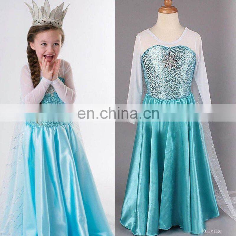 cute wholesale Fashion girls' dress elsa costume elsa dress for kids elsa dress cosplay costume in frozen FC2020