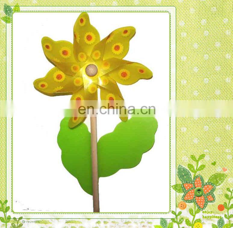 Sunflowers outdoor kids plastic wholesale price flower windmill