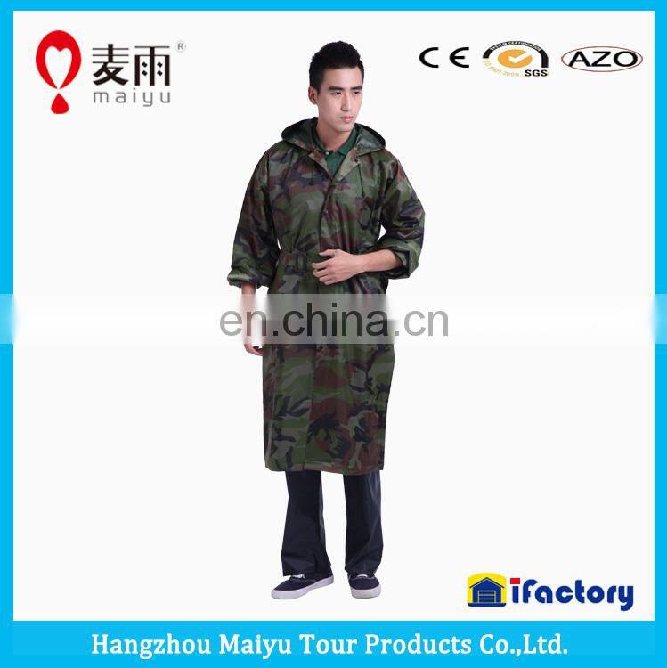1pc waterproof camouflage rain suit long rain poncho