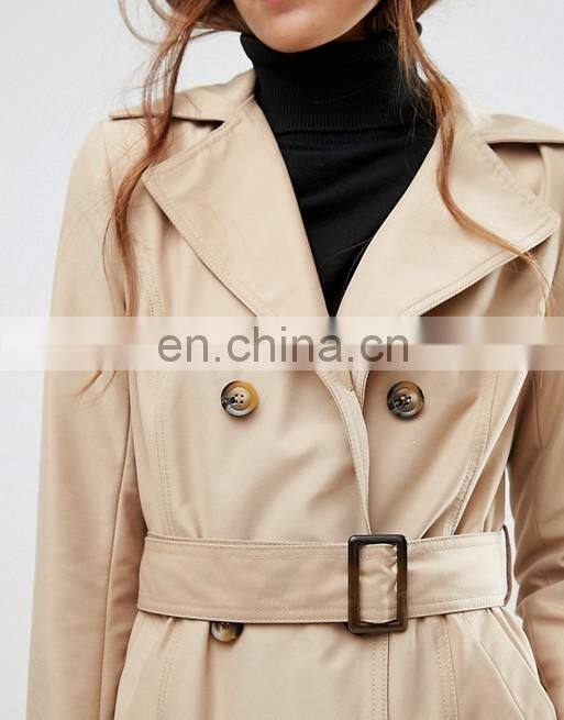 High Quality Womens Double-breasted Coat long Belt Dust Coat Fitted Woman Trench Coat S/M/L/XL
