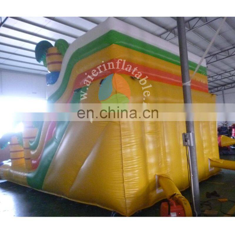 2017 crazy and popular custom giant inflatable jungle slide inflatable dry slide for adult and kids