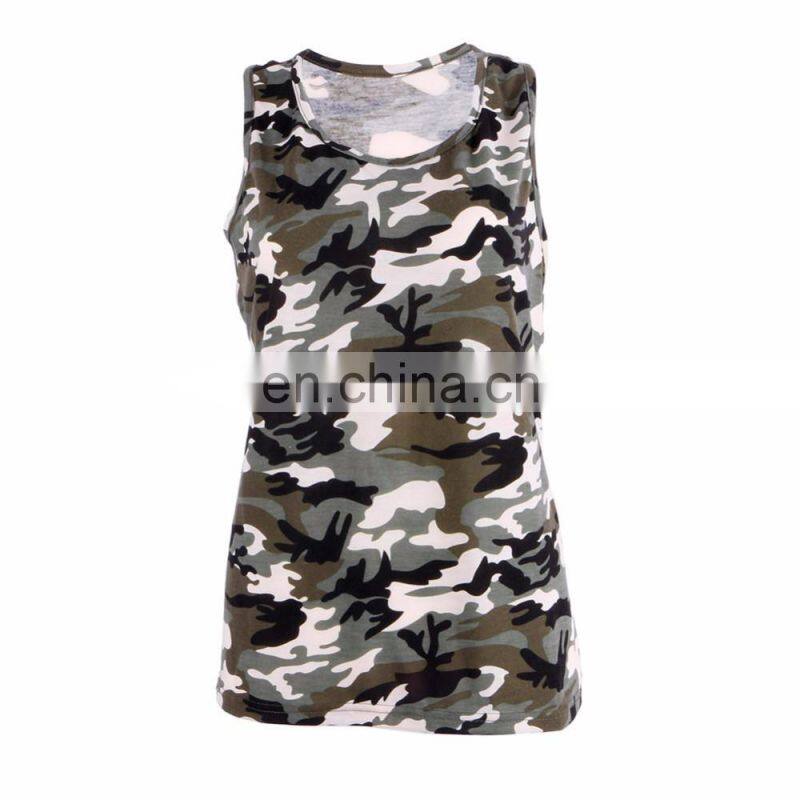 Women Tank Tops Camouflage Wild Round Neck Sleeveless Casual Vest clothing
