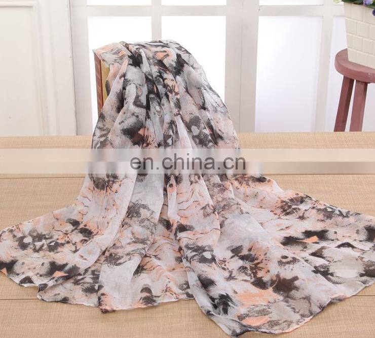 custom butterfully cartoon printing simple Polyester Fashion shawl silk scarf