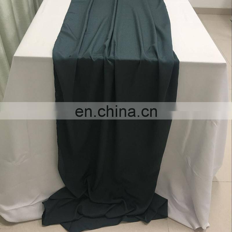 TR041#102 silk crepe de chine fabric green table runner wedding