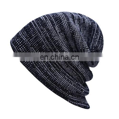 Autumn Winter Stripe Knitting Hat Warm Wool Cap Factory Custom High Quality 3D Embroidery LOGO Personalized dad hat