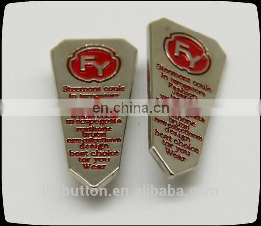 fashion coated jeans metal label with blazer