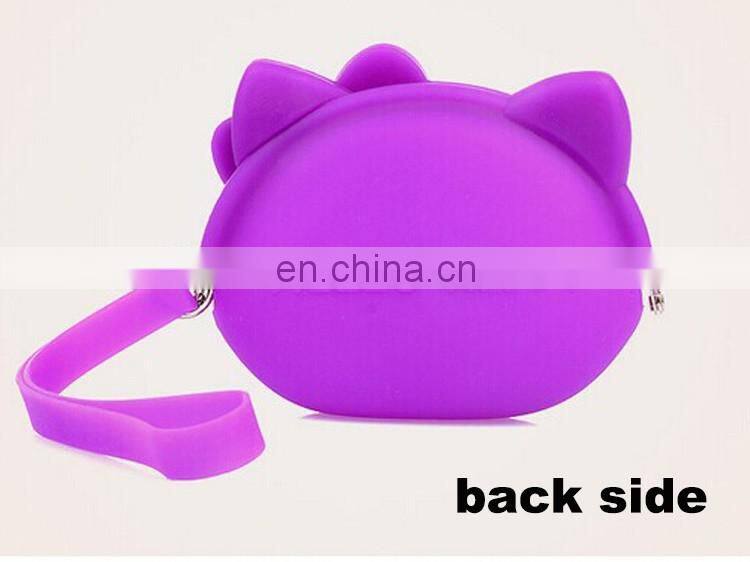 Animal Cat Design Silicone Pochi Women Girls Xmas Gift Coin Bags Cheap Wholesale Fashion Purse