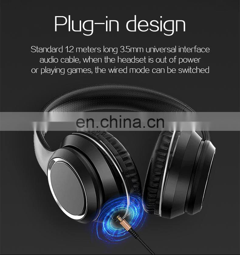 2021 Amazon Best Sell Wireless Noise Cancelling Bt Headband Cheaper Sports Stereo Headset Foldable Deep Bass Earphones Headphone