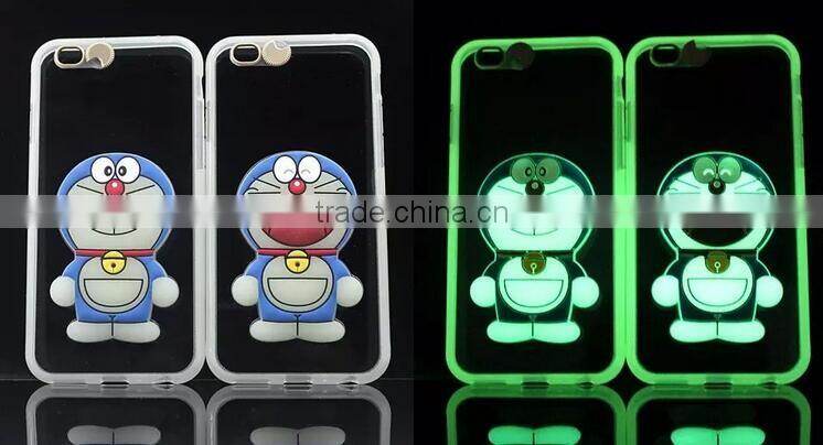 Cartoon luminous protective sleeve, KT cat bells flashing mobile phone shell