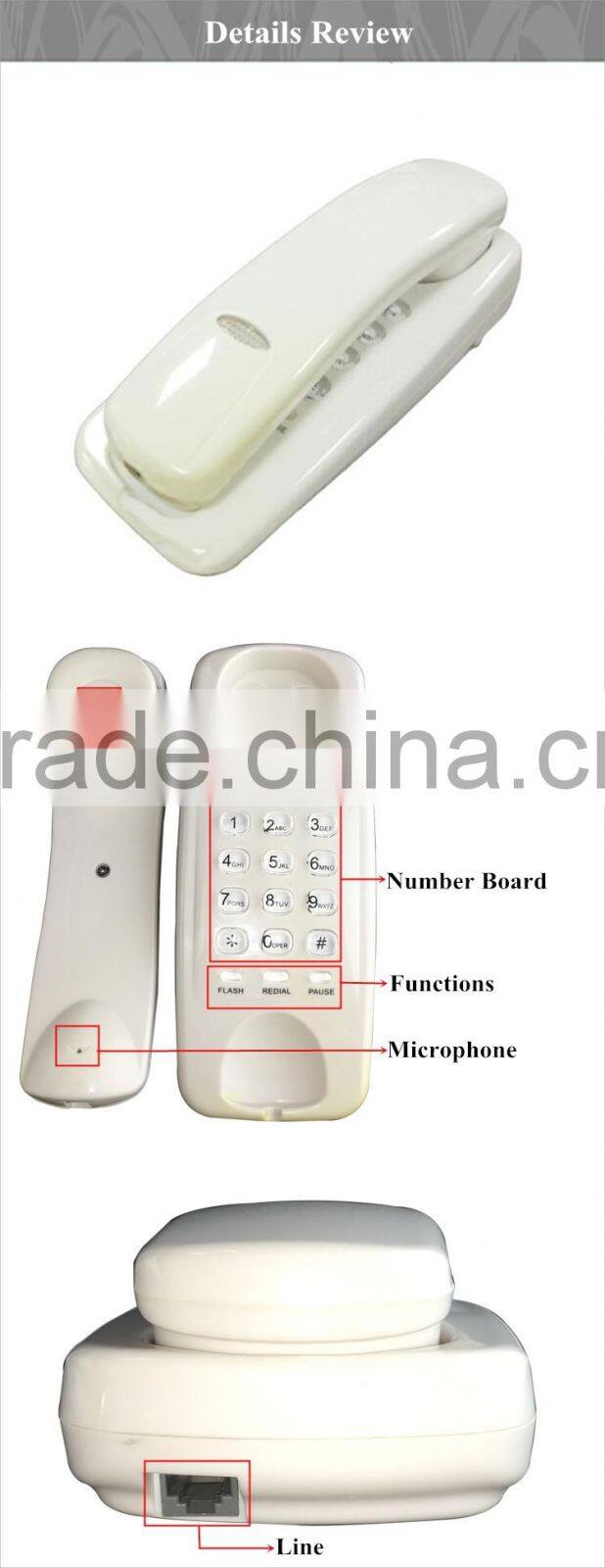 colorful OEM slim telephone wall mounted phone