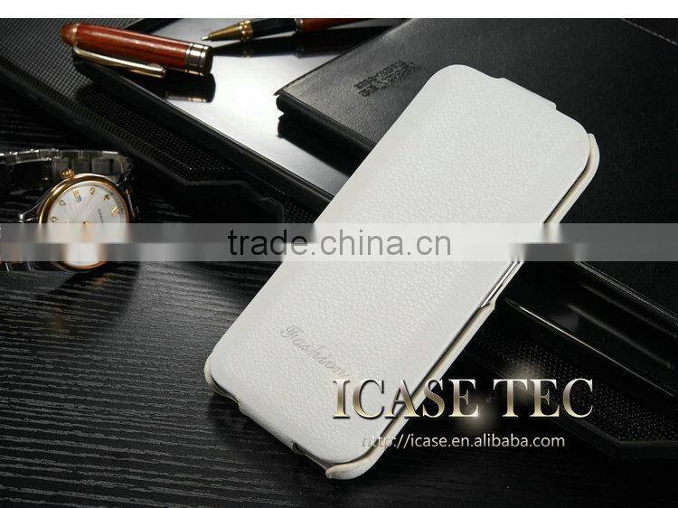 for samsung galaxy s6 edge flip case with real leather material