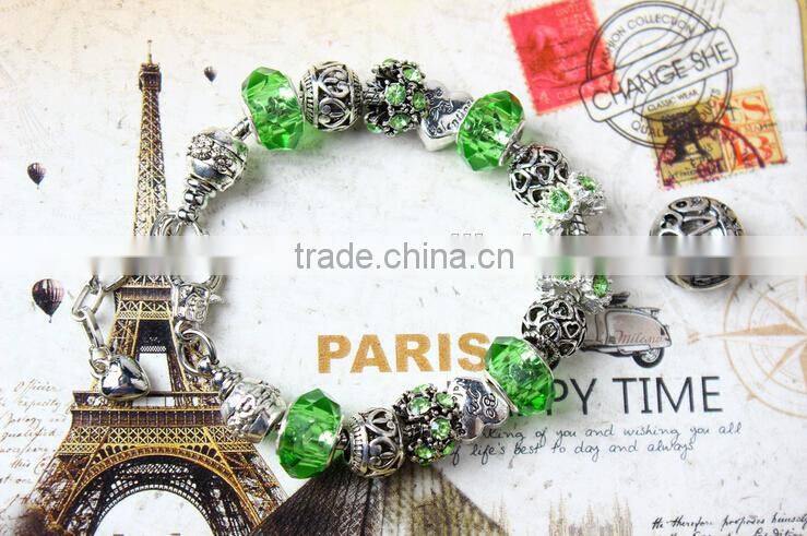 charming bead bracelet, crystal bead bracelet