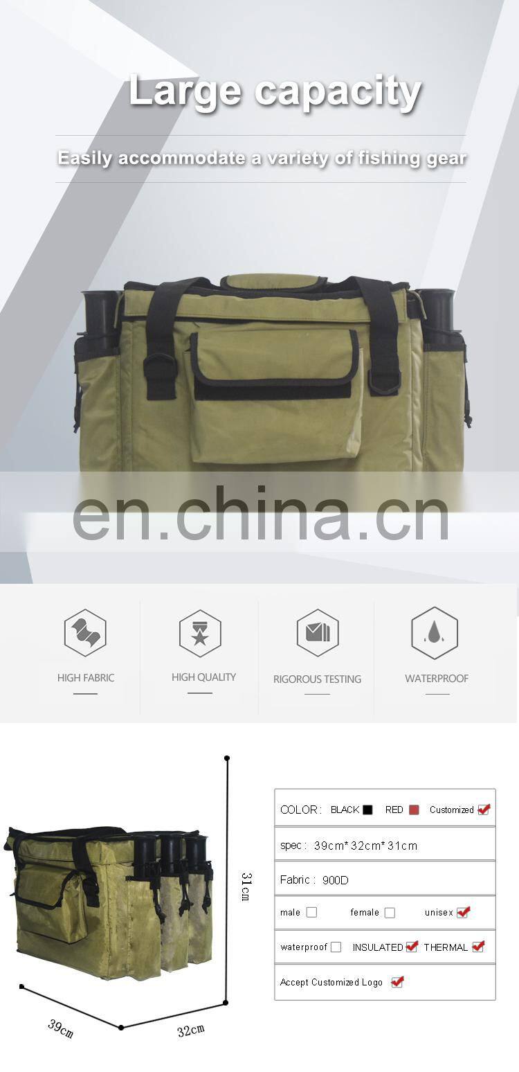 Outdoor Waterproof Carp Fishing Tackle Rod Carry Cooler Bag, Customized Outdoor Multi Purpose Insulated Fish Cool Bag%