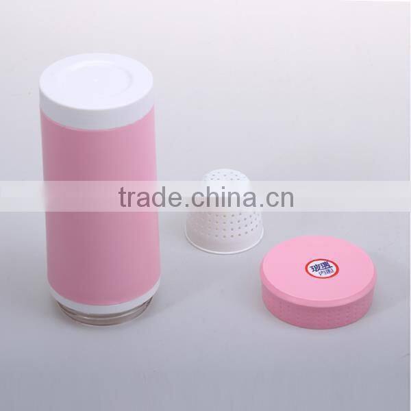 420ML double walls sport Plastic water bottles with strainer