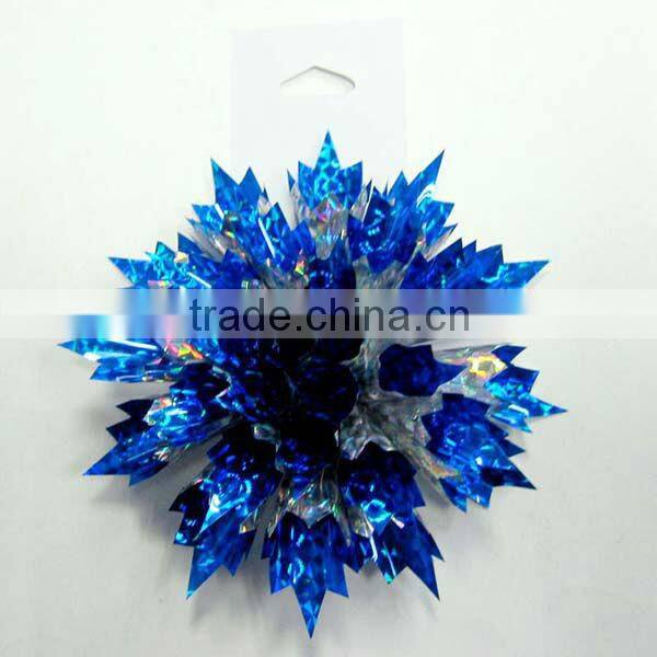 Colorful PET fancy ribbon bow with tips/Iridescent Luxury Bow Celebration Firework Bow/Colorful Firework Lade bow